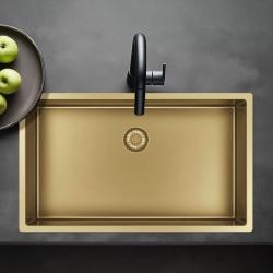 Pure.Sink Exclusivo stor guld vask 70x40 cm 10mm radius undermontering, planmontering og overmontering PEX7040-60