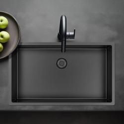 Pure.Sink Exclusivo stor Gun metal vask 70x40 cm 10mm radius undermontering, planmontering og overmontering PEX7040-61