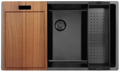 Pure.Sink Exclusivo stor Gun metal vask 70x40 cm 10mm radius undermontering, planmontering og overmontering PEX7040-61