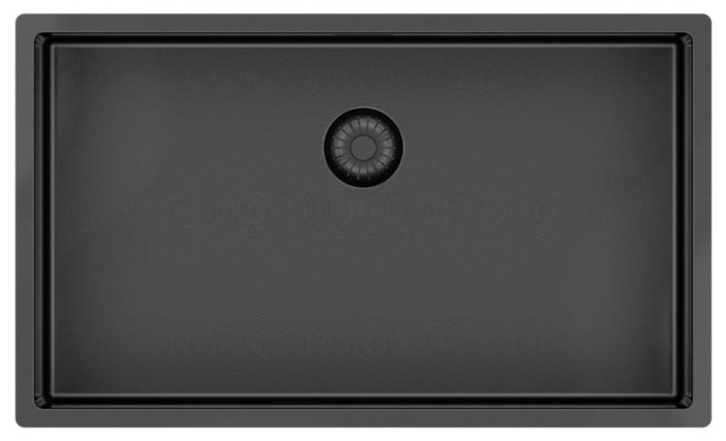 Pure.Sink Exclusivo stor Gun metal vask 70x40 cm 10mm radius undermontering, planmontering og overmontering PEX7040-61