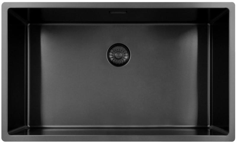 Pure.Sink Exclusivo stor Gun metal vask 70x40 cm 10mm radius undermontering, planmontering og overmontering PEX7040-61