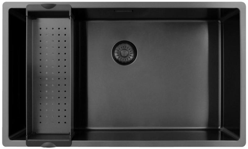 Pure.Sink Exclusivo stor Gun metal vask 70x40 cm 10mm radius undermontering, planmontering og overmontering PEX7040-61