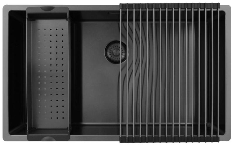 Pure.Sink Exclusivo stor Gun metal vask 70x40 cm 10mm radius undermontering, planmontering og overmontering PEX7040-61