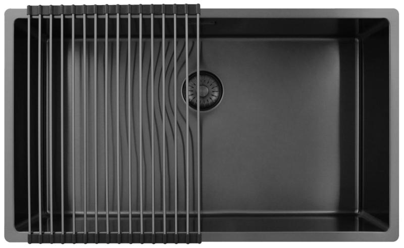 Pure.Sink Exclusivo stor Gun metal vask 70x40 cm 10mm radius undermontering, planmontering og overmontering PEX7040-61