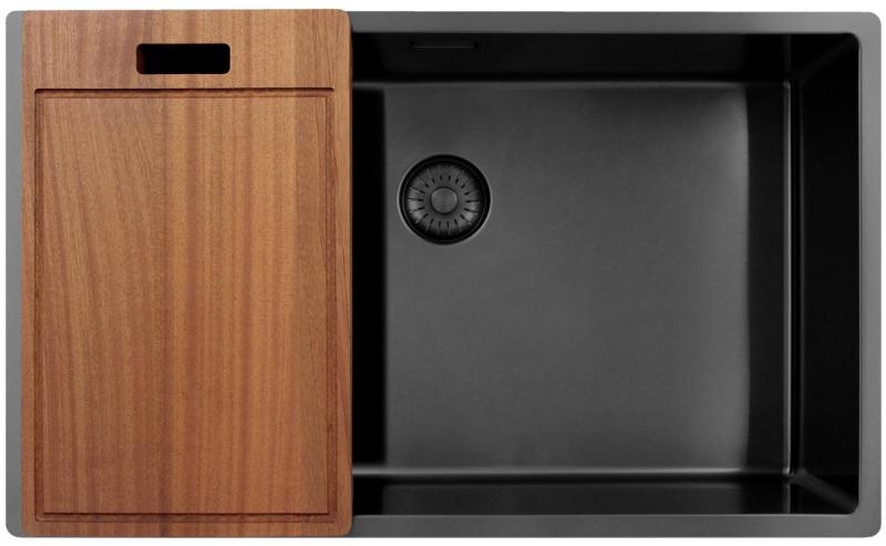 Pure.Sink Exclusivo stor Gun metal vask 70x40 cm 10mm radius undermontering, planmontering og overmontering PEX7040-61