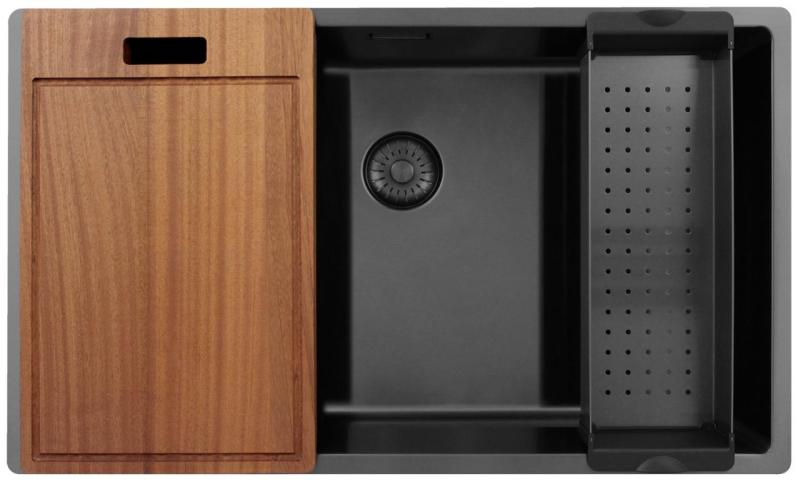 Pure.Sink Exclusivo stor Gun metal vask 70x40 cm 10mm radius undermontering, planmontering og overmontering PEX7040-61