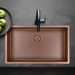 Pure.Sink Exclusivo stor kobber køkkenvask 70x40 cm 10mm radius undermontering, planmontering og overmontering PEX7040-62