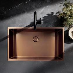Pure.Sink Exclusivo stor kobber køkkenvask 70x40 cm 10mm radius undermontering, planmontering og overmontering PEX7040-62