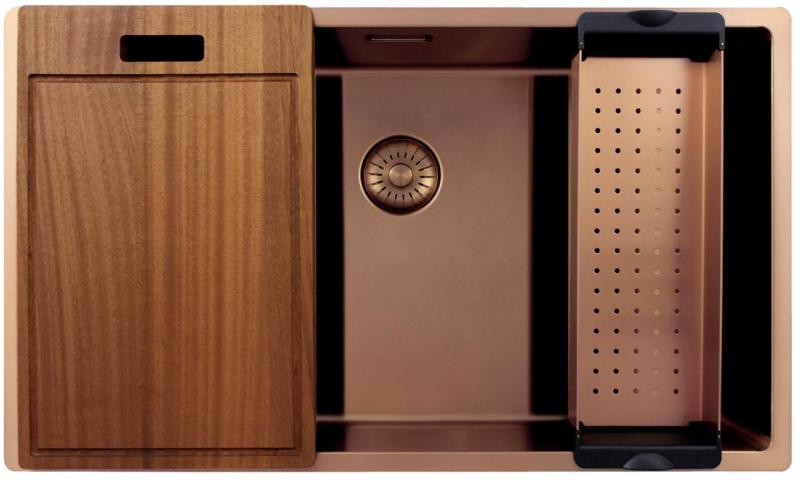 Pure.Sink Exclusivo stor kobber køkkenvask 70x40 cm 10mm radius undermontering, planmontering og overmontering PEX7040-62