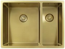 Pure.Sink Exclusivo Guld 1,5 halvanden vask 34+18 cm 10mm radius PEX341840-60