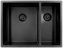 Pure.Sink Exclusivo Gun Metal 1,5 halvanden vask 34+18 cm 10mm radius PEX341840-61