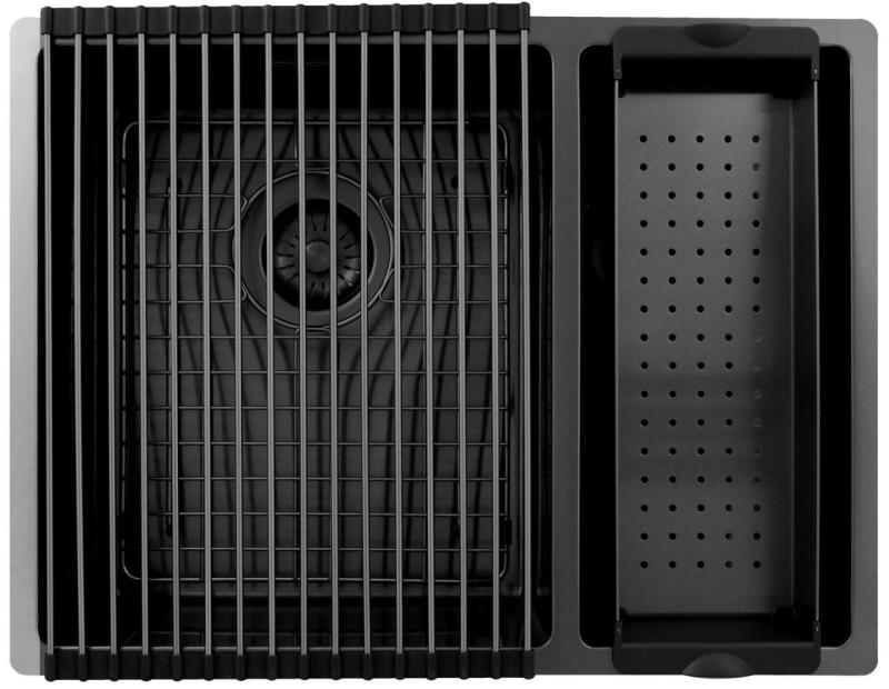 Pure.Sink Exclusivo Gun Metal 1.5 one and a half sink 34+18 cm 10mm radius PEX341840-61