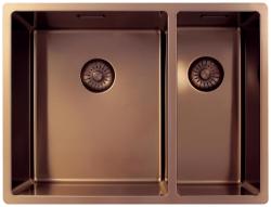 Pure.Sink Exclusivo Kobber 1,5 halvanden håndvask 34+18 cm 10mm radius PEX341840-62
