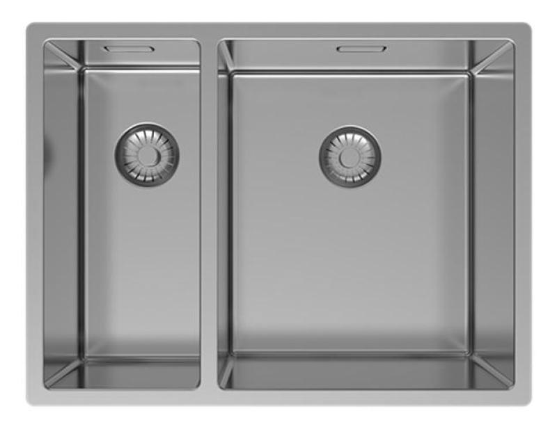 Pure.Sink Exclusivo RVS 1,5 halvanden vask 18+34 cm 10mm radius PEX183440-02