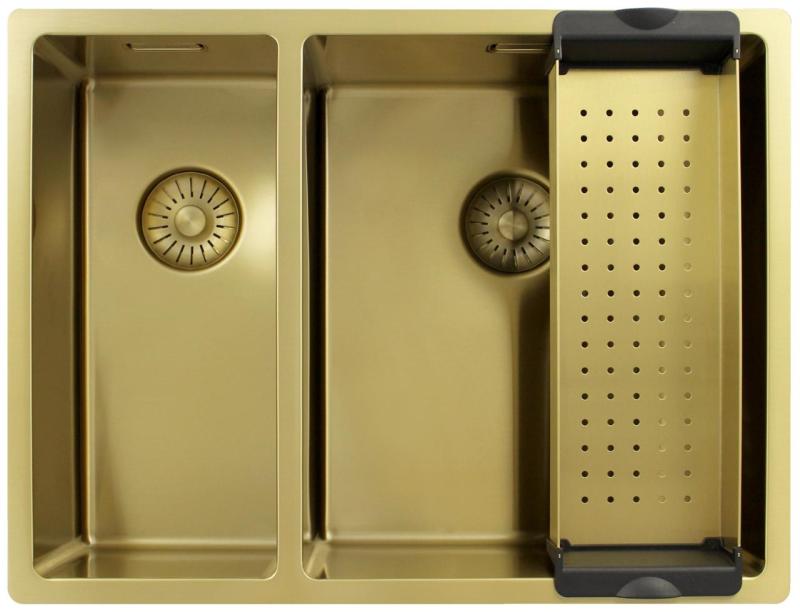 Pure.Sink Exclusivo Gylden 1,5 halvanden vask 18+34 cm 10mm radius PEX183440-60