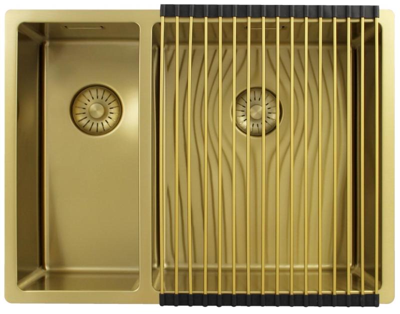 Pure.Sink Exclusivo Gylden 1,5 halvanden vask 18+34 cm 10mm radius PEX183440-60