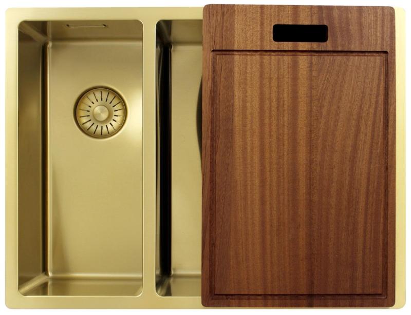 Pure.Sink Exclusivo Gylden 1,5 halvanden vask 18+34 cm 10mm radius PEX183440-60