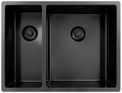 Pure.Sink Exclusivo Gun Metal 1,5 halvanden vask 18+34 cm 10mm radius PEX183440-61