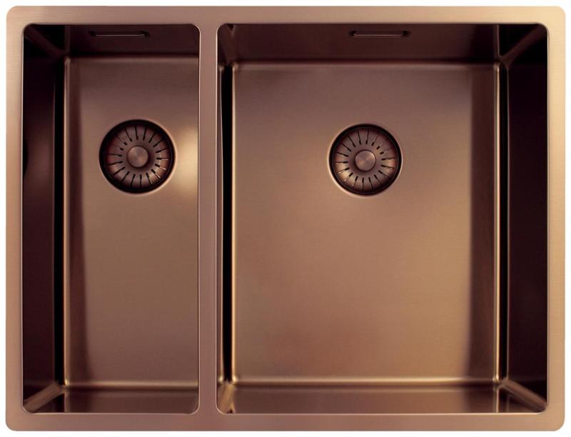 Pure.Sink Exclusivo Kobber 1,5 halvanden vask 18+34cm 10mm radius PEX183440-62