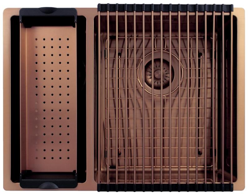 Pure.Sink Exclusivo Kobber 1,5 halvanden vask 18+34cm 10mm radius PEX183440-62