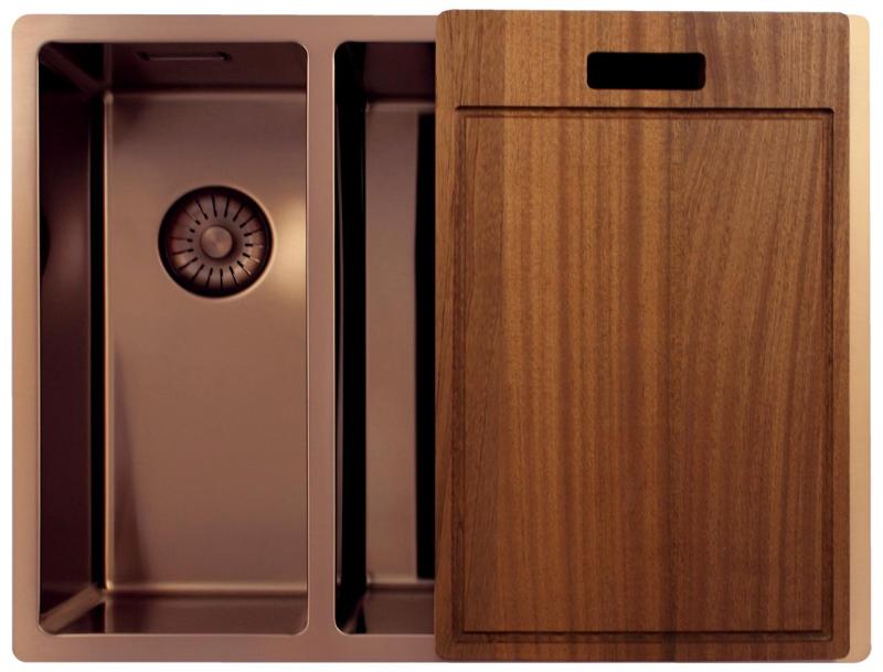 Pure.Sink Exclusivo Kobber 1,5 halvanden vask 18+34cm 10mm radius PEX183440-62