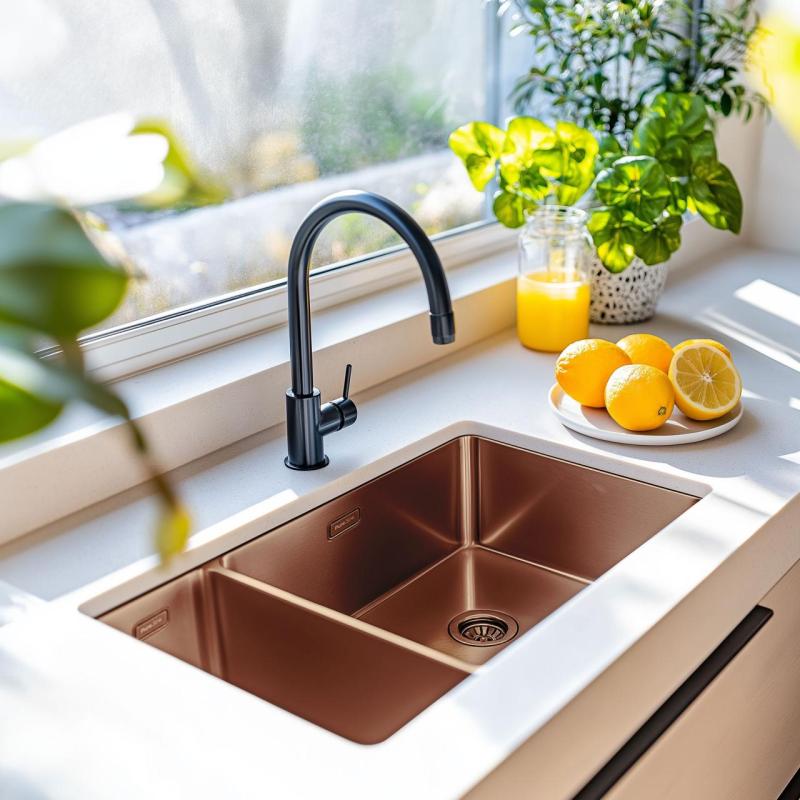 Pure.Sink Exclusivo Kobber 1,5 halvanden vask 18+34cm 10mm radius PEX183440-62