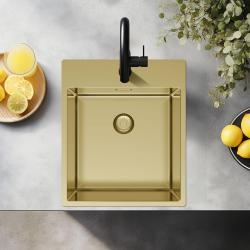 Pure.Sink Exclusivo Gylden vask 44x52 cm Tapvinge med hane hulbænk 10mm radius PEX4040T-60
