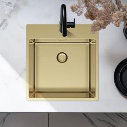 Pure.Sink Exclusivo Guldbækken 49x52 cm Tapwing med hanehulbank 10mm radius PEX4540T-60