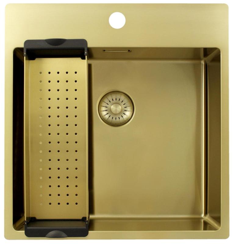 Pure.Sink Exclusivo Guldbækken 49x52 cm Tapwing med hanehulbank 10mm radius PEX4540T-60