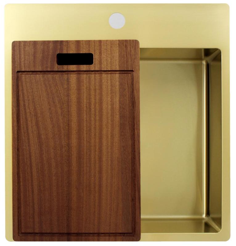 Pure.Sink Exclusivo Guldbækken 49x52 cm Tapwing med hanehulbank 10mm radius PEX4540T-60