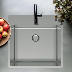 Pure.Sink Exclusivo RVS vask 54x52cm Tapwing med hanehulbænk 10mm radius PEX5040T-02

