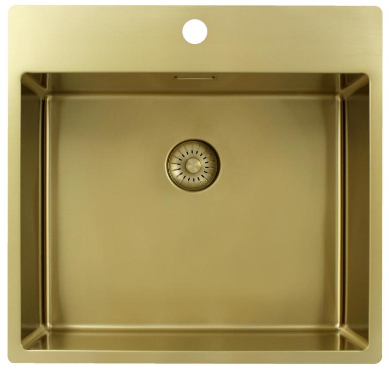 Pure.Sink Exclusivo Guldhane 54x52 cm Tapvinge med hanehulbank 10mm radius PEX5040T-60