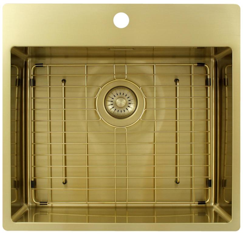 Pure.Sink Exclusivo Guldhane 54x52 cm Tapvinge med hanehulbank 10mm radius PEX5040T-60
