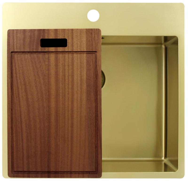 Pure.Sink Exclusivo Guldhane 54x52 cm Tapvinge med hanehulbank 10mm radius PEX5040T-60