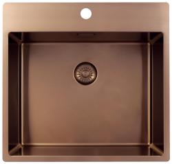 Pure.Sink Exclusivo Kobber køkkenvask 54x52 cm Tapwing med hanehulbænk 10mm radius PEX5040T-62