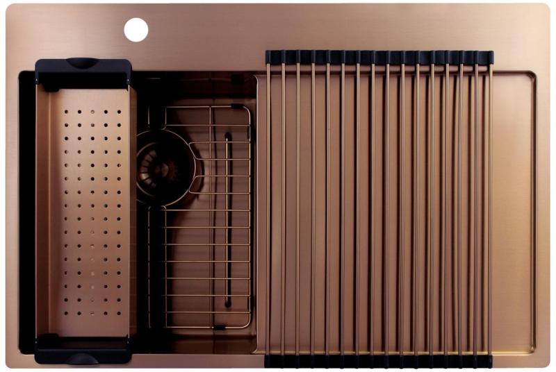 Pure.Sink Exclusivo Kobber lille håndvask med drypområde 78x52 cm Tapwing venstre PEX3478LT-62