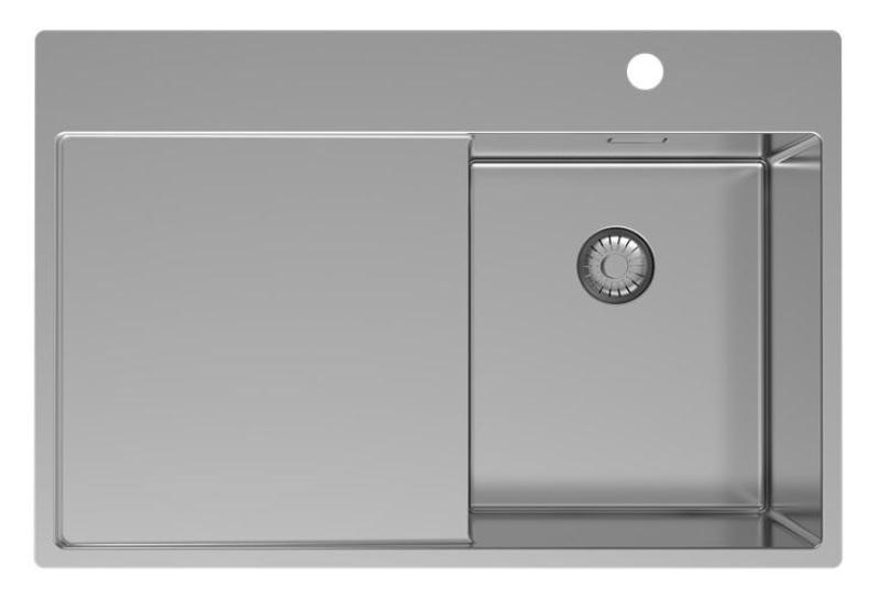 Pure.Sink Exclusivo RVS lille vask med dræningsområde 78x52 cm Tapwing til højre PEX3478RT-02