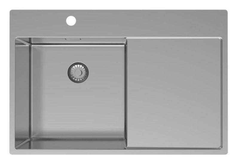 Pure.Sink Exclusivo RVS vask med afløbsområde 78x52 cm Tapwing venstre PEX4078LT-02