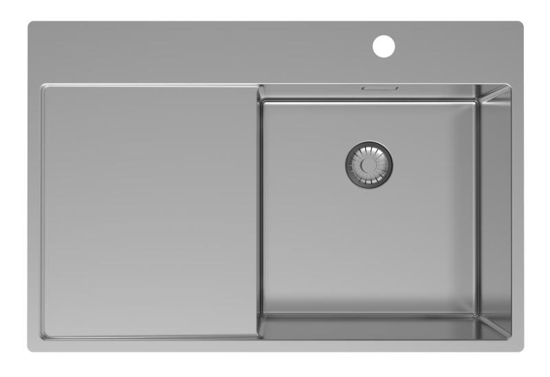 Pure.Sink Exclusivo RVS vask med afløbsområde 78x52 cm Tapwing til højre PEX4078RT-02