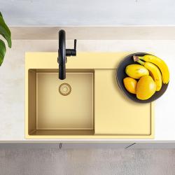 Pure.Sink Exclusivo Gylden vask med dræningsområde 78x52 cm Tapwing til højre PEX4078RT-60