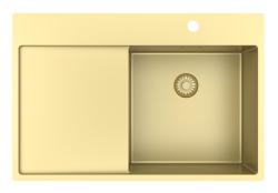 Pure.Sink Exclusivo Gylden vask med dræningsområde 78x52 cm Tapwing til højre PEX4078RT-60
