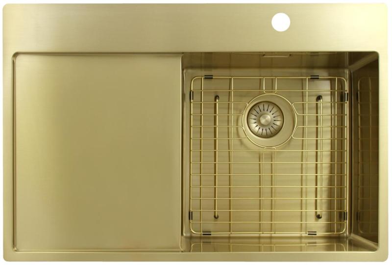 Pure.Sink Exclusivo Guldvask med afdrypningsplade 78x52 cm Tapwing højre PEX4078RT-60