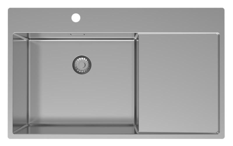 Pure.Sink Exclusivo RVS vask med drypzonen 86x52 cm Tapwing venstre PEX5086LT-02