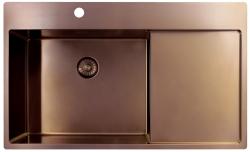 Pure.Sink Exclusivo Kobber vask med drænbakke 86x52 cm Tapwing til venstre PEX5086LT-62