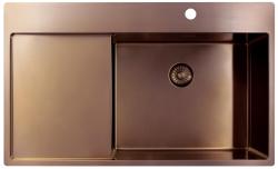 Pure.Sink Exclusivo Kobber køkkenvask med afløbsområde 86x52 cm Tapving højre PEX5086RT-62