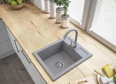 Graniteland Prest Granit grå vask Tapwing med hanehulbænk overflade 400x500mm med RVS Prop 1208971425