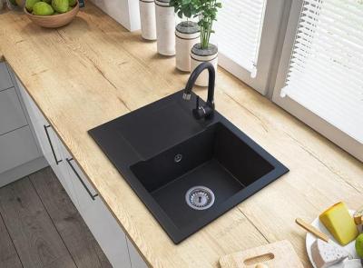 Graniteland Nex Granit sort vask med dræningsområde 574x464 mm 1208971428