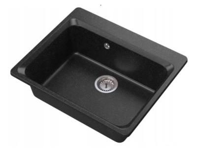 Graniteland Vastone Granitvask 619x522 mm Arduin hårdstens look Overbygning med Kranhulsbænk og Rustfrit stål prop 1208971442