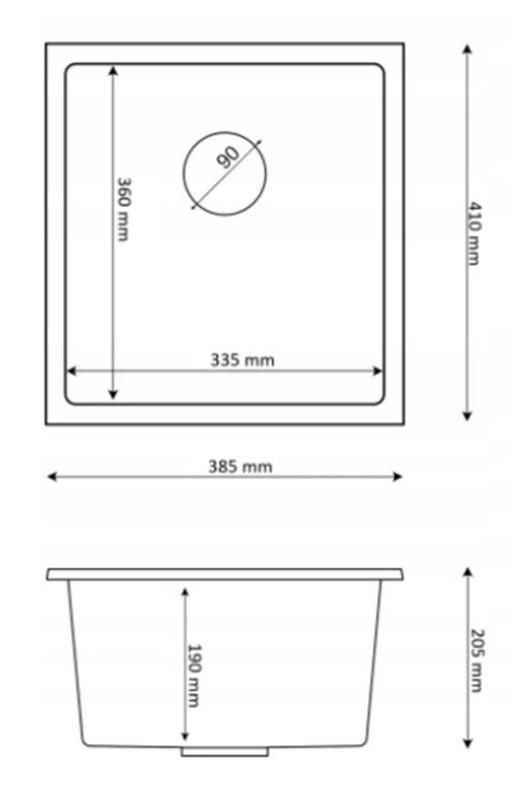 Graniteland Miniva Granitvask Arduin hardsten look underbygning 385x410 mm 1208971449