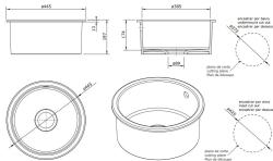 Ausmann Ceramic Ember Keramisk Hvid Rund Vask Overbygning og Underbygning med Hvid prop 1208971465